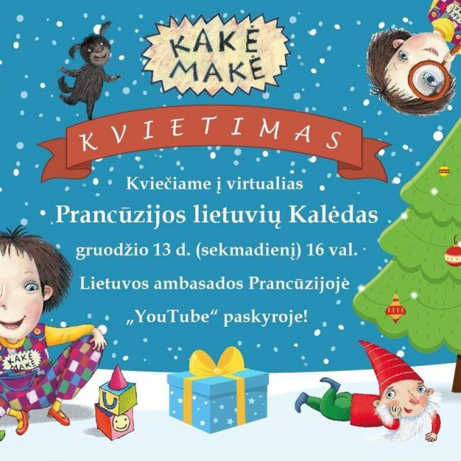 Kviečiame visoje Prancūzijoje (ir ne tik) gyvenančius vaikučius ir jų tėvelius į virtualią Kalėdų šventę!