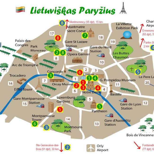 Lietuviškojo Paryžiaus žemėlapis-lankstinukas