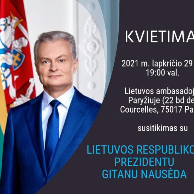 Kvietimas į susitikimą su Lietuvos Respublikos Prezidentu Gitanu Nausėda