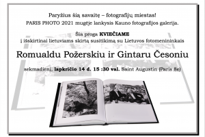 Prancūzijos lietuvių bendruomenės susibūrimas bei susitikimas su Lietuvos fotomenininkais Romualdu Požerskiu ir Gintaru Česoniu