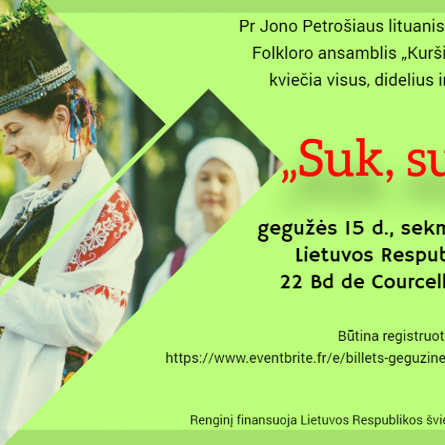 Gegužinė „Suk, suk ratelį“. Paryžiuje