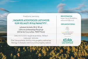 Praleiskite vasaros atostogos Lietuvoje – kvietimas į seminarą birželio 24 d. Lietuvos ambasadoje Paryžiuje