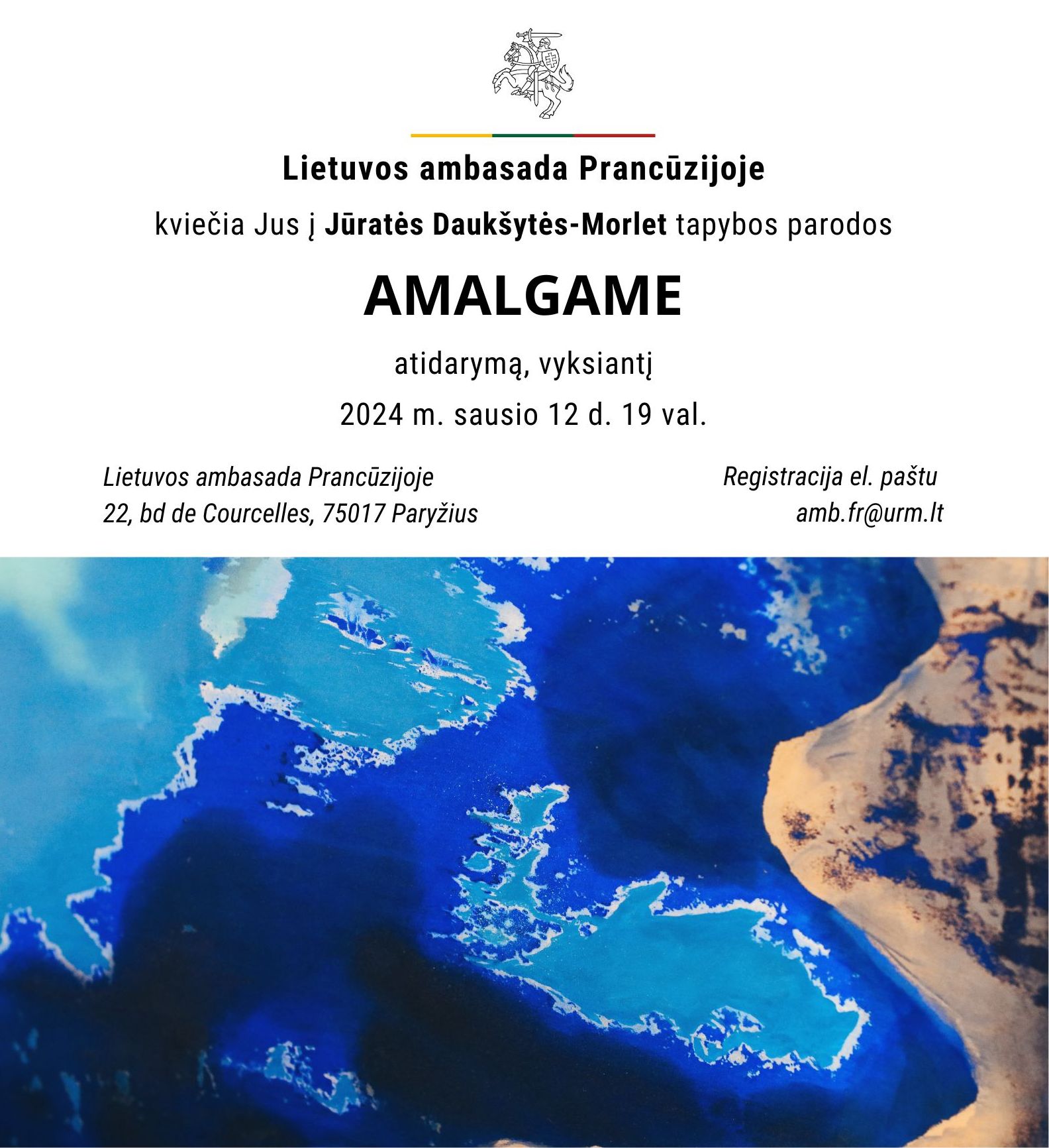 Invitation au vernissage de l’exposition « Amalgame » de Jūratė Daukšytė-Morlet