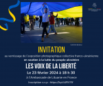 Kvietimas į kolektyvinės prancūzų ir ukrainiečių fotografijų parodos „Les Voix de la Liberté“ atidarymą