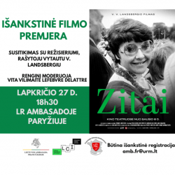 Išankstinė Vytauto V. Landsbergio filmo „Zitai“ peržiūra ir diskusija su režisieriumi 1