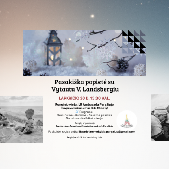 Pasakiška popietė su Vytautu V. Landsbergiu – lapkričio 30 d., 15:00