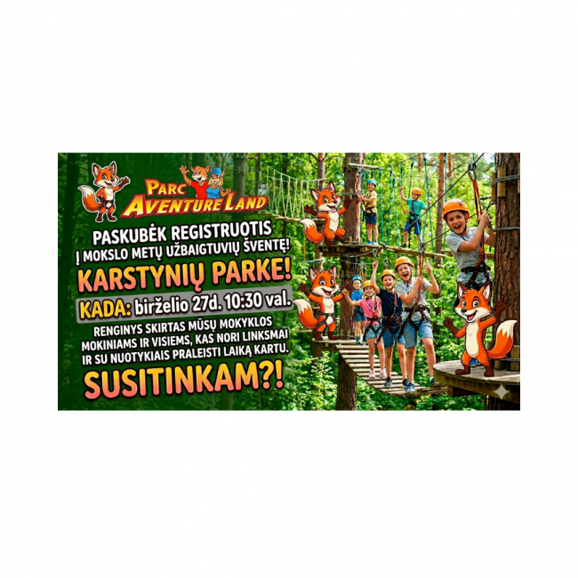 Mokslo metų užbaigtuvės karstynių parke – birželio 27 d.