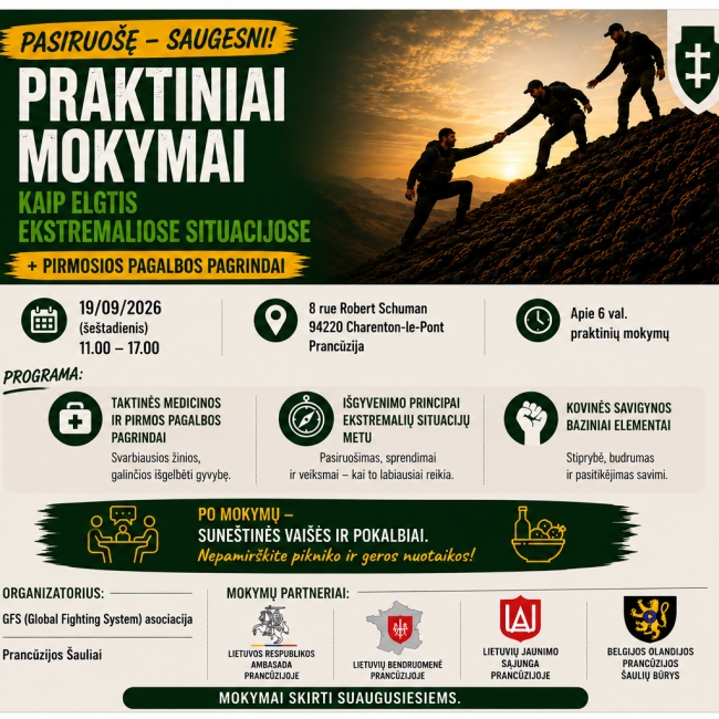 PASIRUOŠĘ – SAUGESNI! Praktiniai mokymai Charenton-le-Pont (94)